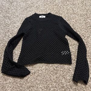 NYC Elegant Black Crochet Crop Top